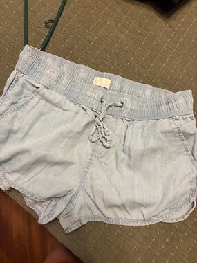 Light Blue Women's Drawstring Lounge Shorts